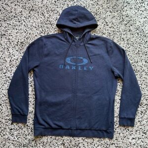 Oakley Hoodie Navy Blue Full Zip Logo Pullover Men’s Size 2XL